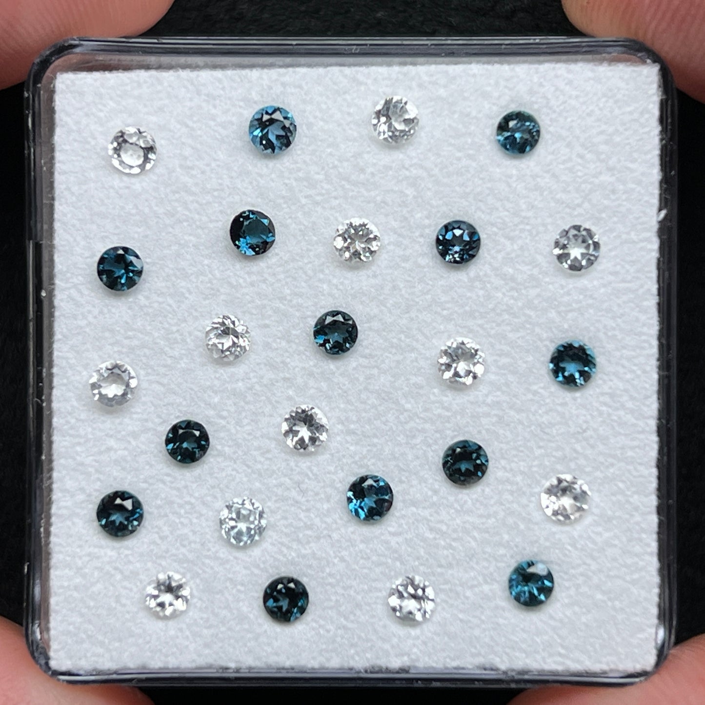 London Blue & Clear Topaz Gem Cube