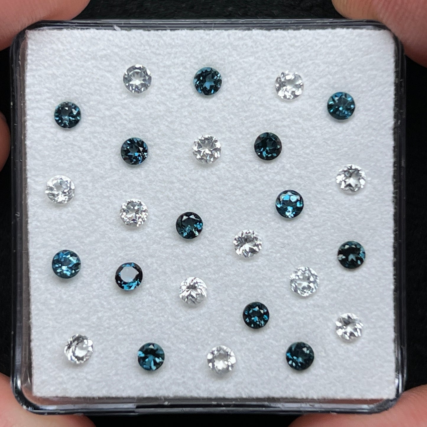 London Blue & Clear Topaz Gem Cube