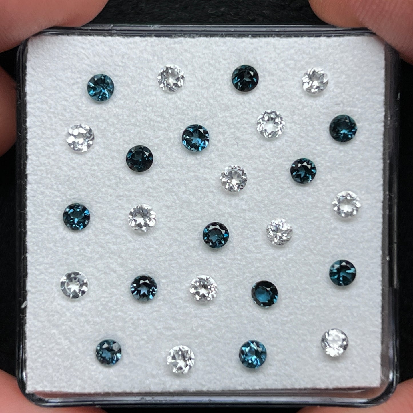 London Blue & Clear Topaz Gem Cube