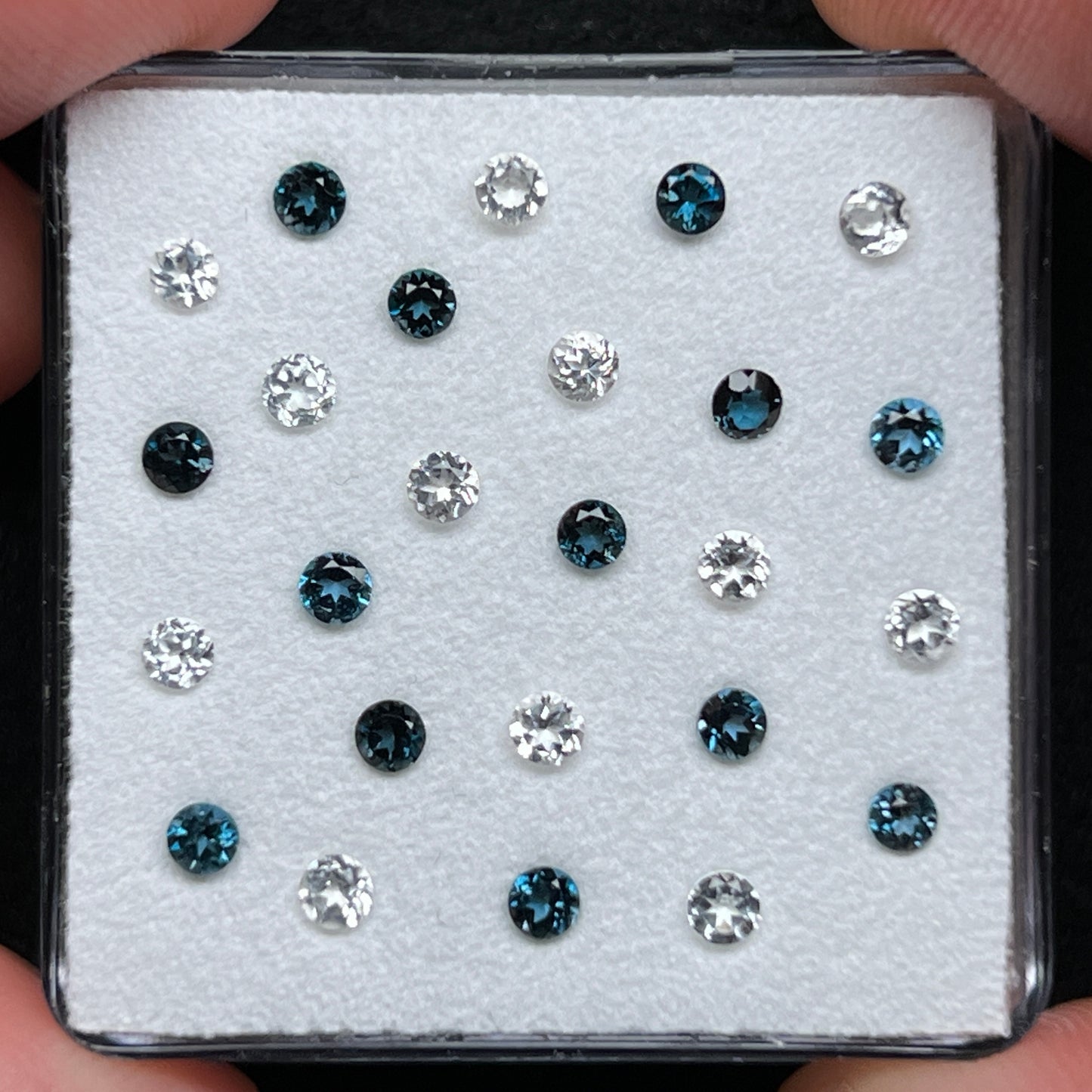London Blue & Clear Topaz Gem Cube