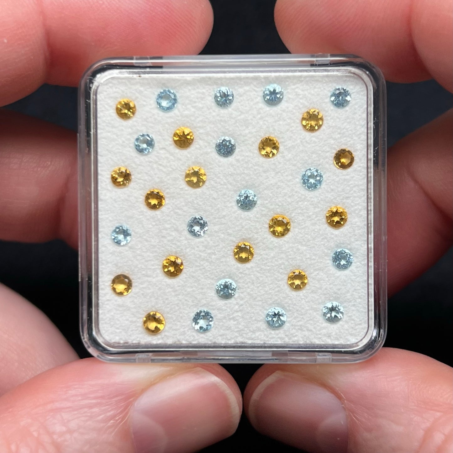 Sky Blue Topaz & Citrine Gem Cube