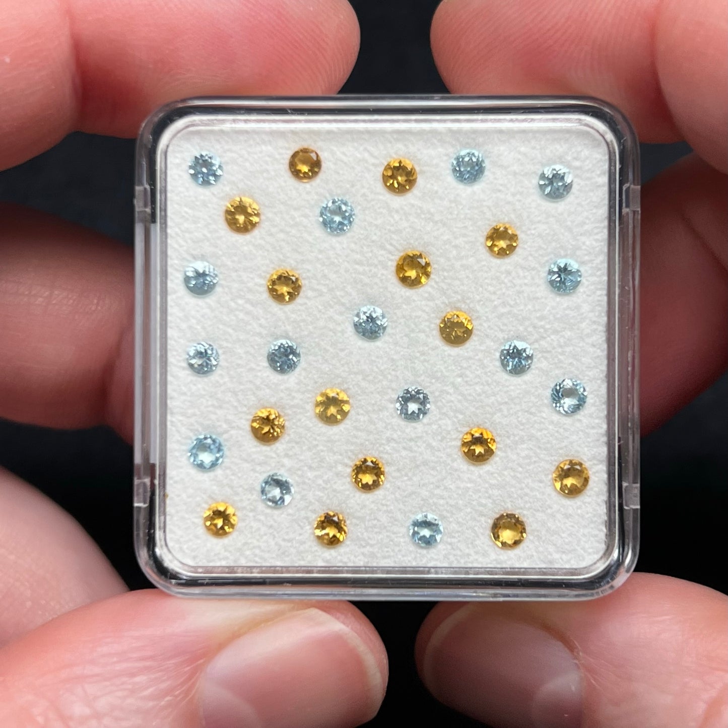 Sky Blue Topaz & Citrine Gem Cube