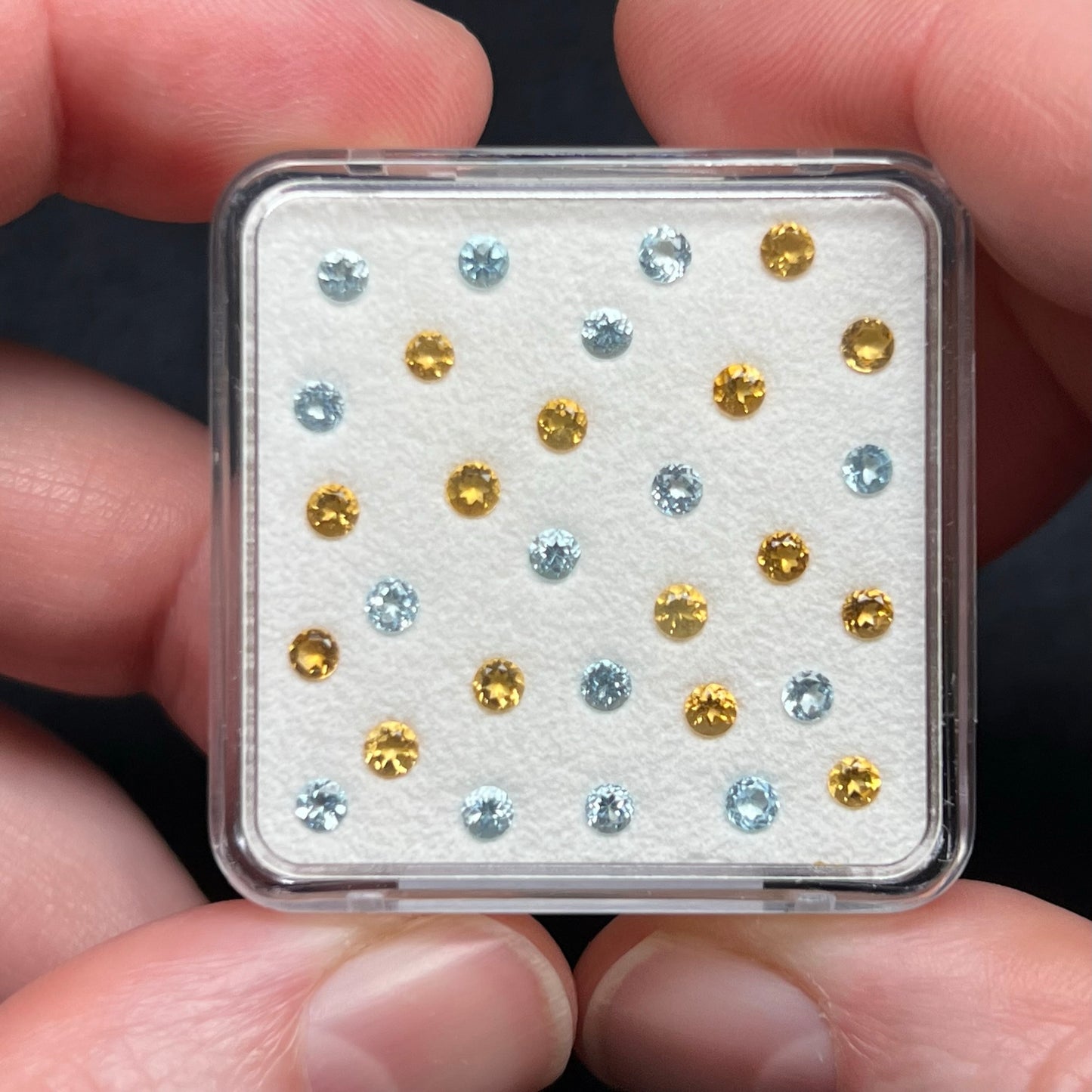 Sky Blue Topaz & Citrine Gem Cube