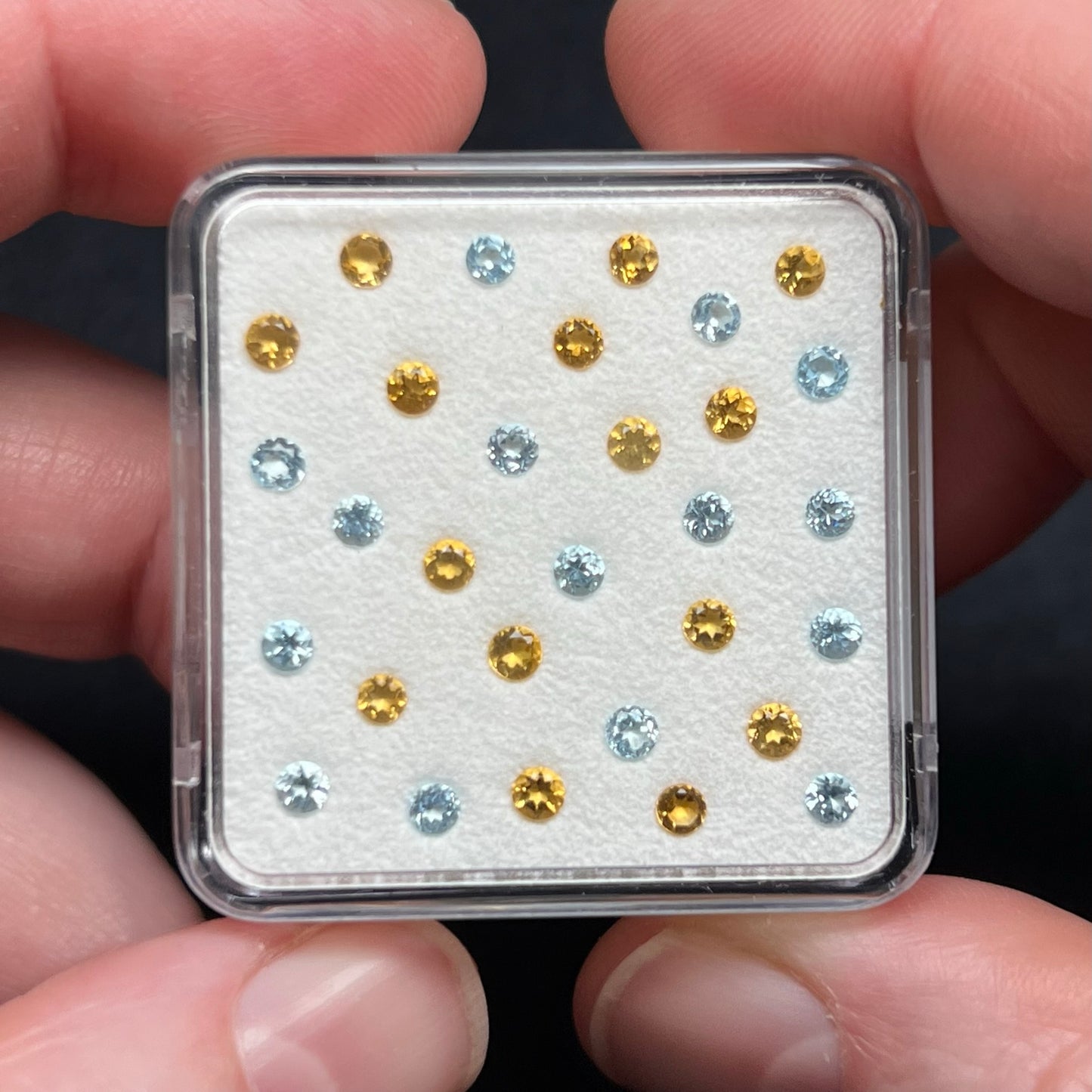 Sky Blue Topaz & Citrine Gem Cube
