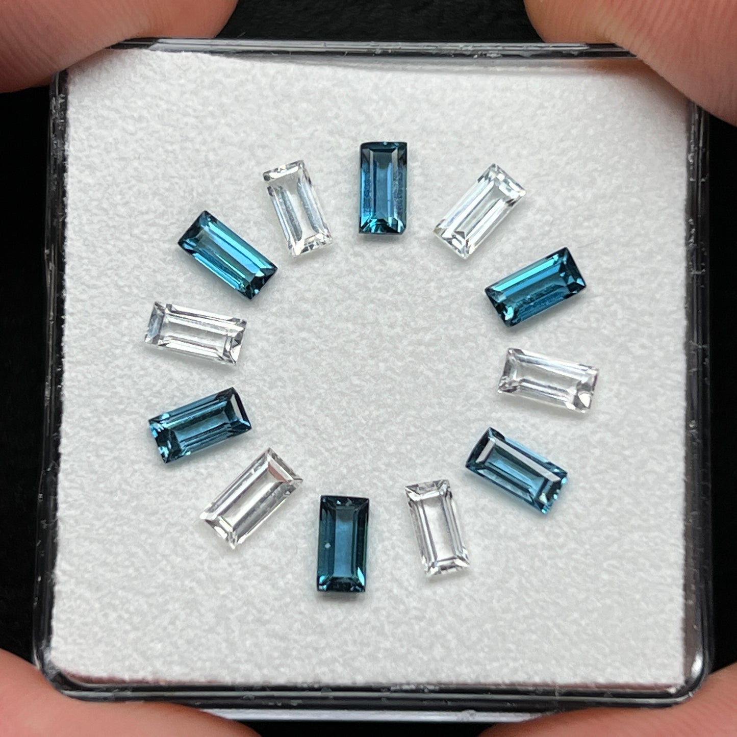 London Blue & Clear Topaz Gem Cube